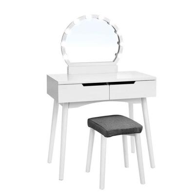 China MDF/Wood Girls Dressing Table Wooden Vanity Set Kids Vanity Set Dresser with Lovely Stool and Mirror for sale