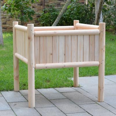 China Plant Deep Container Raised Garden Beds Chinese Cedar Wood Unfinished Elevated Plant Tables for Balcony, Patio Vegetable Planting for sale