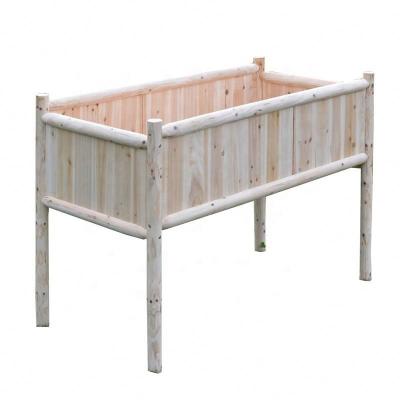 China Deep Wooden Planter Box Container Raised Garden Log Solid Wood Design Raised Garden Bed Kits for sale