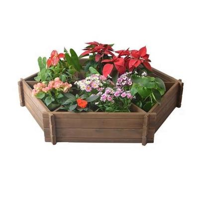 China Wheel Herb Planters Balcony Vegetables Wooden American Style Raised Planting Beds for sale