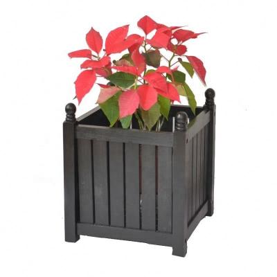 China American Style Square Lexington Wooden Planter Boxes Backyard Garden Flower Planters for sale