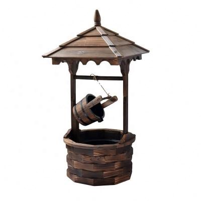 China Country Wood Water Fountain Burnt Brown Finish with Motor Balcony, Patio, Backyard Garden Decor Fountains for sale