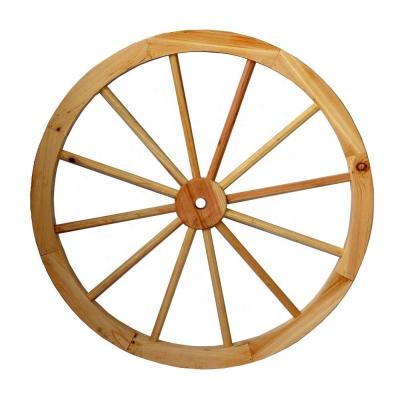 China Fir wood wooden wheels reinforced with anti rust metal strips for outdoor patio, balcony, garden decoration for sale