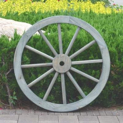 China 36 inch unfinished garden wooden 12spokes wheels, patio, outdoor decor for sale