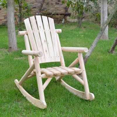 China Stylish Curved Wooden Patio Seat Rocker Cedar Wood Rocking Chair for sale