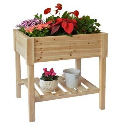 China Deep Garden Planting Beds Container Raised Balcony Wooden Patio Raised Wooden Herb Planters for sale