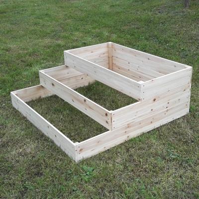 China Deep Container Design Waterfall Raised Wooden Garden Vegetable Planters for sale