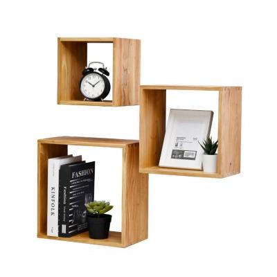 China Cube Shelves Handmade Wood Shelving Square Floating Shelving Sustainable Set for sale