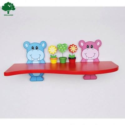 China Solid Wood Floating Wall Shelf For Mini Wall Shelf Kids Room MDF Wall Floating Shelf In Red Color for sale