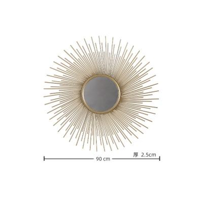 China Creative Minimalist Light Luxury Wall Decoration Background Store Entrance Living Room Metal Wall Hanging Decorative Mirror for sale