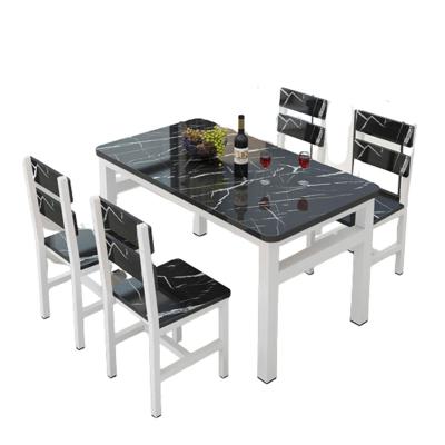 China (Other)Modern Tempered Glass Top Dining Table 4 Seat Adjustable Dining Table And Chair Combination Flat Small Dining Table And Chair Set for sale