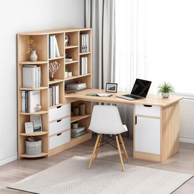 China Modern Extendable Multifunctional Corner Home Study Student Writing Storage Desk Computer Desk With Drawers for sale