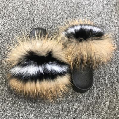 China Real Fur Slide Women Slippers New Fashion Mink Fox Sheep Fur Fashionable Sandal for sale