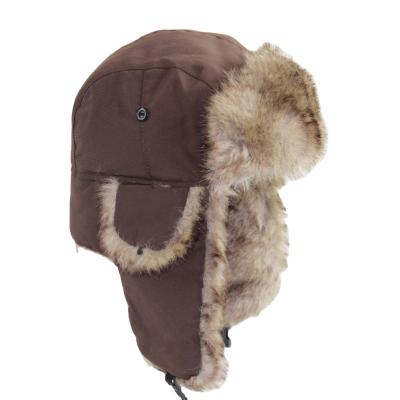 China 100% Polyester Uniform Hat Brushed Leifeng Earflaps Checked Warm Waterproof Couples Military Winter Trapper Hats for sale