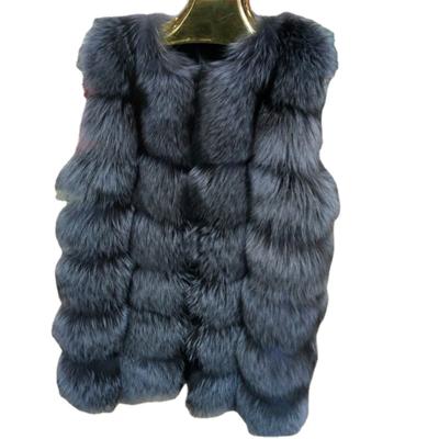 China Real Silver Fox Fur Vest Mid Long Fahion Real Fur Vest Viable Factory Direct Selling for sale