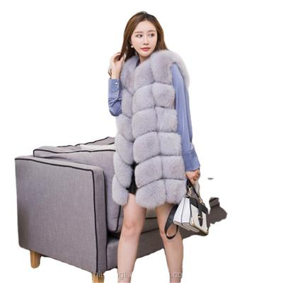 China Winter Viable Warm Girls Supplier Factory Sale Long Real Blue Fox Fur Vest Fur Vest for sale