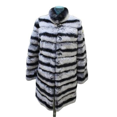 China New Design Anti-wrinkle Imitate Chinchilla Color Rex Rabbit Fur Coats Women Winter Real Fur Jacket for sale