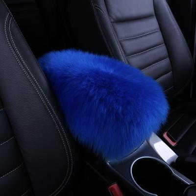 China Fur Car Armrest Cover, Sheepskin Furry Wool Auto Center Console Pads For Car Armrest Seat Box Lid Protector Universal fi for sale