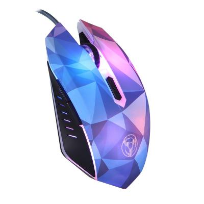 China Gamer Human Ergonomic Mice Breathing LED Light Diamond Version Optical USB Wired Computer Gaming Mouse for sale