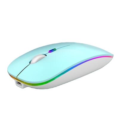 China 3D RGB 7 Colors PC Mice 2.4GHZ BT Gaming Optical Ultra Thin Rechargeable Silent Wireless Mouse for sale