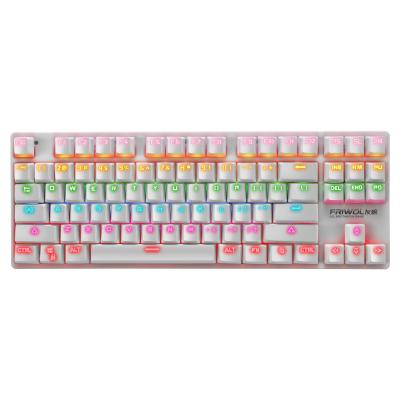 China Plug and Play Blue Switch Wired 87 Key Gamer Backlit Rainbow Mechanical Gaming Keyboard for sale