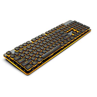 China Plug and Play Colorful Backlit Keyboard Membrane Full Metal LED Panel USB Wired Keyboard for sale