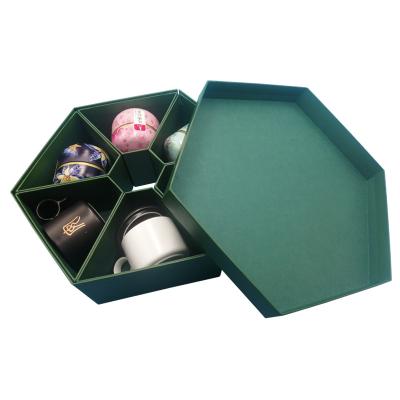 China Custom Creative Folding Hexagon Gift Box Recyclable Packaging Box Wholesale Custom Paper Box for sale