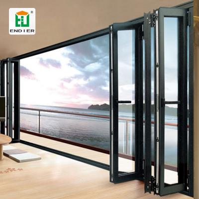 China Modern Commercial Cheap Outdoor Aluminum French Patio Fabric Hotel Glass Doors Folding Glass Doors Price In Kerala for sale