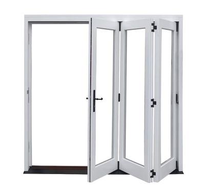 China Modern Protective Aluminum Electric Barrier Free Folding Double Door Frame Pakistan Curtain Wall for sale