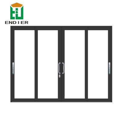 China Large Store Modern External Aluminum Front Glass Sensor Impact Hurricane Sliding Door for sale