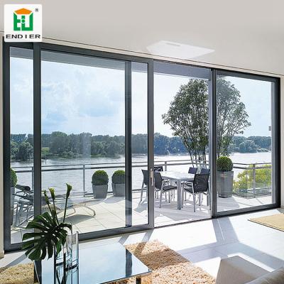 China Sliding doors slide 2017 professional modern fiber and oversized panels flush glass sliding door system for room for sale