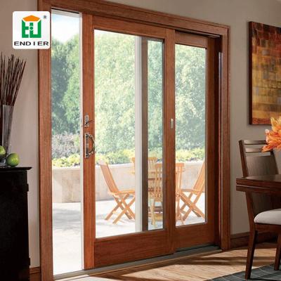 China Sliding villa level wood grain aluminum and room doors glass sliding aluminum doors to cost fiber sliding panels door for room for sale