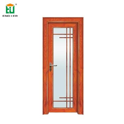 China China Grain Aluminum Glass Bathroom Door Indian Designs Wholesale Kitchen Swing Doors Wooden Glass Room Wc for sale