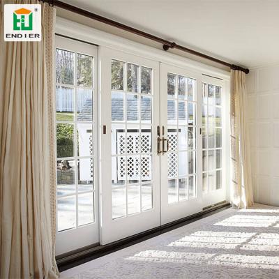 China Sliding Doors Large New Residential Aluminum Exterior Aluminum White Stack White Aluminum Sliding Doors With Grate for sale