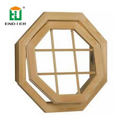 China ENDIER Swing Wood Grain Aluminum Alloy Hurricane Window Octagon Casement Windows Fixed Impact Used Windows for sale