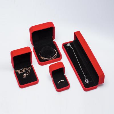 China Flocking New Wholesale Octagon Flannel Box Storage Display Ring Necklace Box Jewelry Packaging Jewelry Box for sale