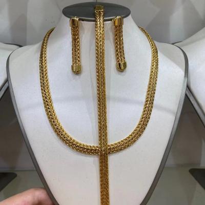 China Dubai Gold Necklace Sets Collection CLASSIC Fashion Nigeria Wedding Italian Women's Jewelry Set Pearl African Jewelry Collection for sale