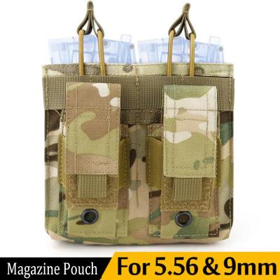 China Tactical Molle System Molle 7.62/5.56/9mm Gun Magazine Pouch Dual For AK Rifle Gun Mag Bag Pouch Hunting Accessories for sale