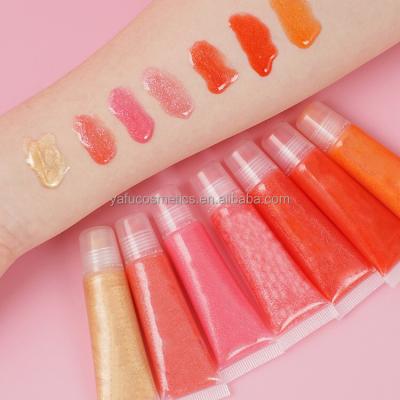 China Custom Clear Makeup Squeeze Lip Tube Lip Gloss Private Label Clear Dropping Lip Gloss for sale