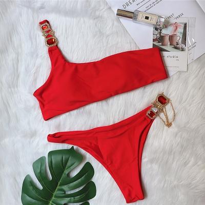 China Breathable Sexy One Strap Girl Swimsuit One Piece Bikini Swimwear For Ladies for sale