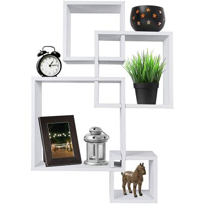 China (Others) Adjustable Wooden Interlock Floating Wall Mounted Shelves For Living Room / Bedroom for sale