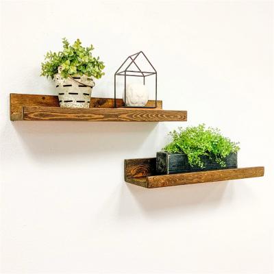 China Home Decor Rustic Industrial Solid Wood Wall Shelf Floating Wall Mounted Book Shelves Storage for sale