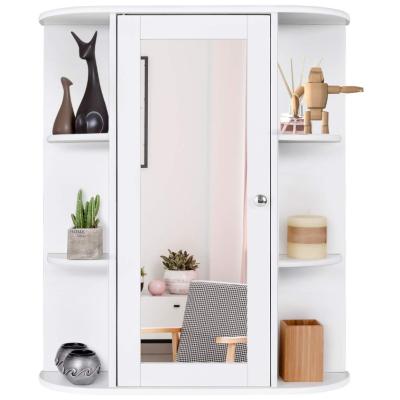 China Modern single door wall mounted mirror cabinet for bathroom for sale