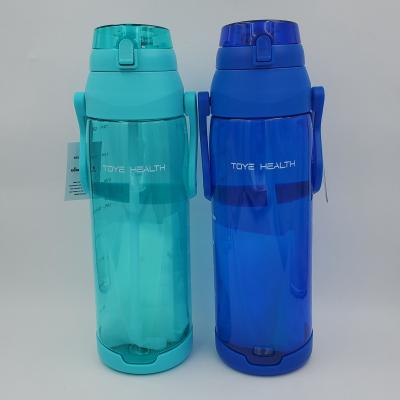 China Sustainable Drinking Plastic BPA Free Tritan Straw Eco Friendly Hydrogen Sports Free Custom Water Bottle With Logo for sale