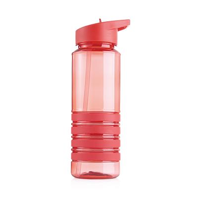 China Sustainable Portable Sports 700ml Leak Proof BPA FREE Plastic Bottle Eco - Friendly With Straw for sale