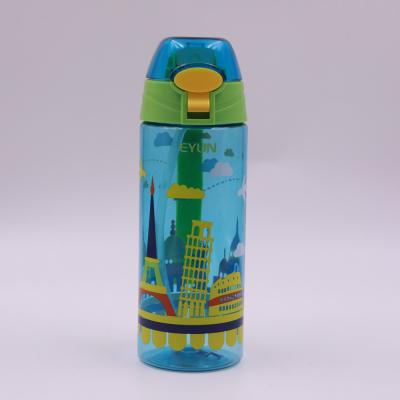 China Custom logo high quality hot sale durable sports 650ml clear tritan FREE leak proof BPA proof kids plastic water bottle for sale