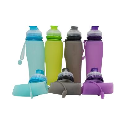 China 700ml Viable Collapsible Collapsible Silicone Water Bottle Water Bottle Silicone for sale