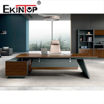 China Customized Popular Ekintop Comfortable Office Table MDF Natural Wood Table Made In China for sale