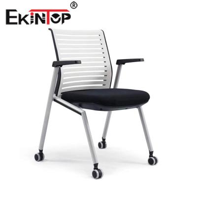 China Ekintop Foldable Cheap High Quality Office Folding Chair With Notepad for sale