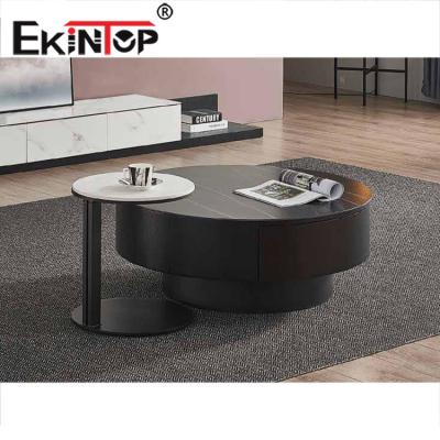 China Ekintop Free Sample Extendable Modern Black Coffee Table Marble Table Cafe for sale